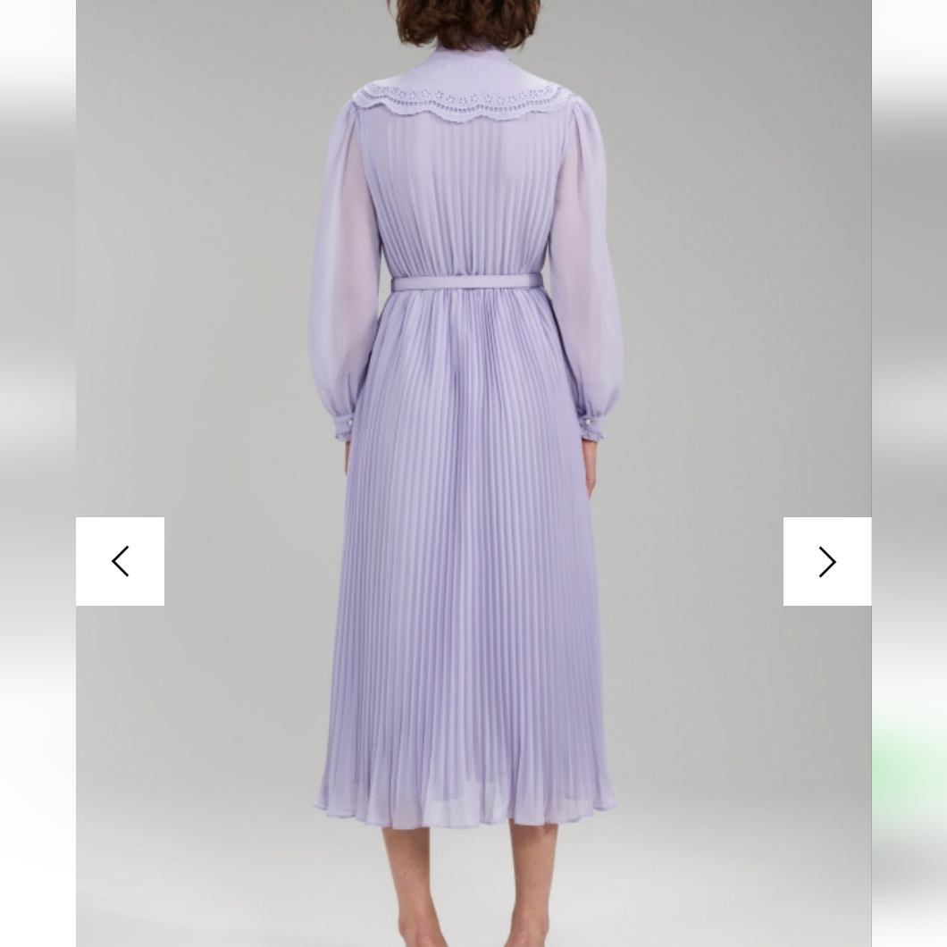 Self Portrait Lilac Chiffon Midi Dress Nwt